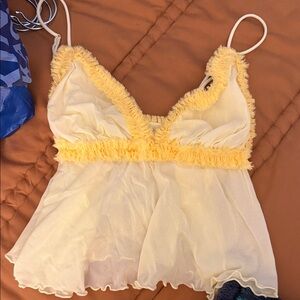 Urban Outfitters Cream Sheer Top